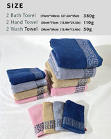 Luxury Cotton Towel Set - 6-Piece Highly Absorbent Bath & Hand Towels Collection
