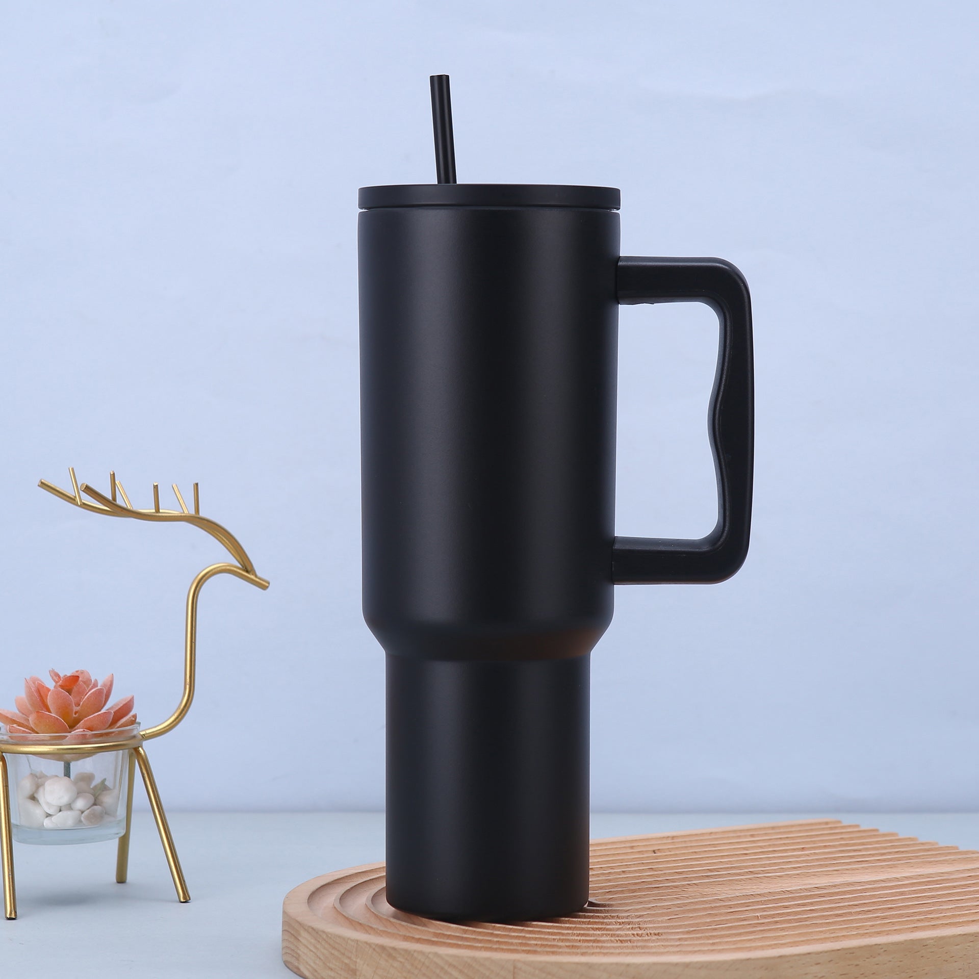 40oz Black Stainless Steel Travel Tumbler