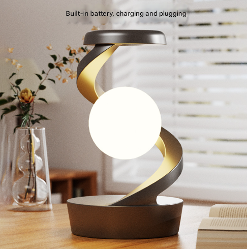 White Modern Levitating LED Desk Lamp - Spiral Design Atmosphere Light