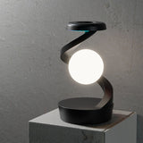 Black Modern Levitating LED Desk Lamp - Spiral Design Atmosphere Light