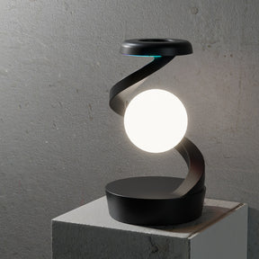 Black Modern Levitating LED Desk Lamp - Spiral Design Atmosphere Light