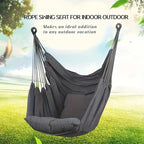 Colorful Striped Hammock Chair with Ropes and Storage Bag - Blue Stripes