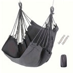 Colorful Striped Hammock Chair with Ropes and Storage Bag - Gery