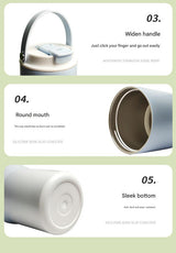 304 Stainless Steel Insulated Tumbler,Large Capacity with Handle and Cute Cloud Accessory(Green)