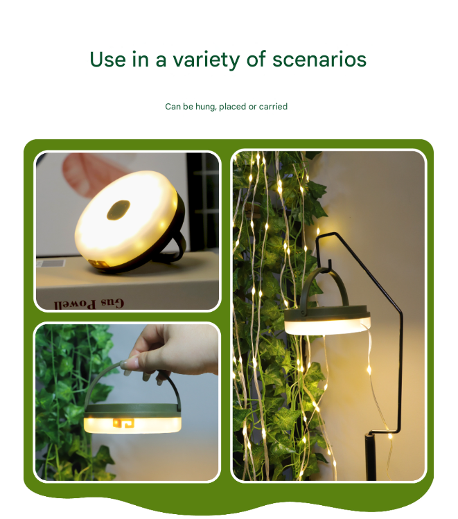 Ultra-Thin Rechargeable LED Camping Light with String