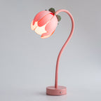 Pink LED Tulip Desk Lamp - Flexible Gooseneck, Decorative Flower Table Light