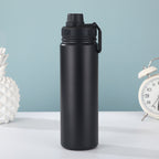 Black Travel Thermos Bottle - 22oz Leakproof
