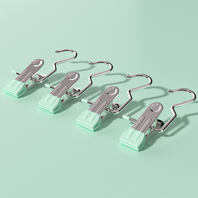 Light Green Stainless Steel Hanging Clips Set