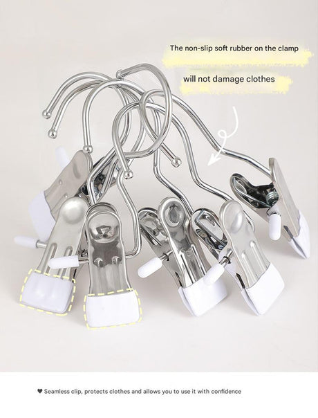 Light Green Stainless Steel Hanging Clips Set