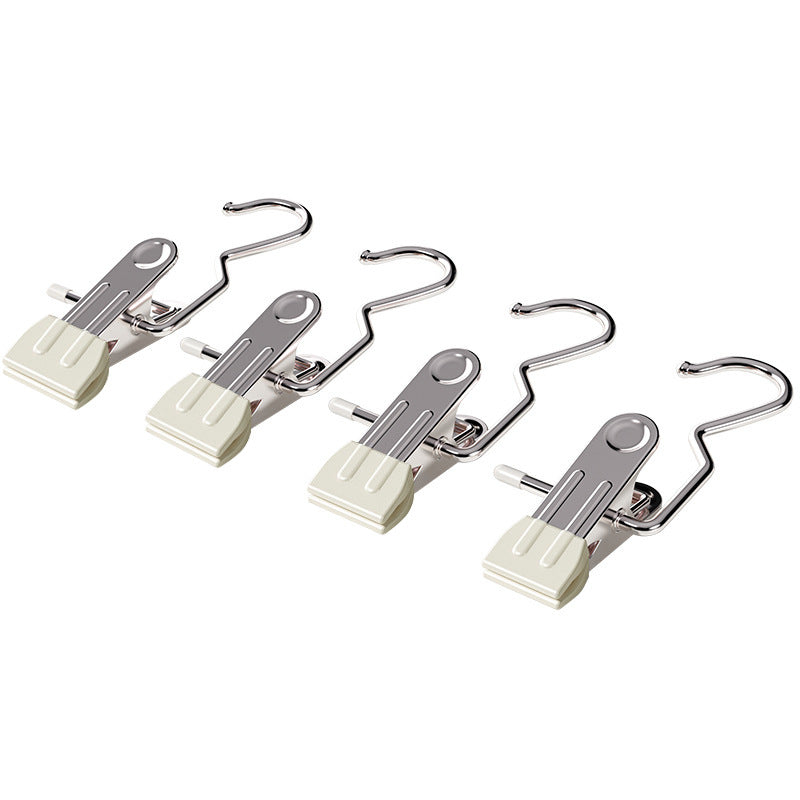Durable White Stainless Steel Hanging Clips Set