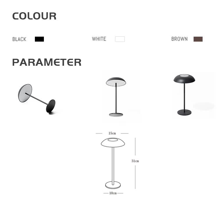 White Minimalist Rechargeable LED Touch Table Lamp - 3-Color Stepless Dimming Metal Desk Light