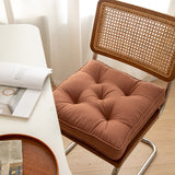 Soft And Thick Seat Cushion - Cotton Linen Blend Chair Pad with Ties for Chairs