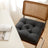 Soft And Thick Seat Cushion - Cotton Linen Blend Chair Pad with Ties for Chairs