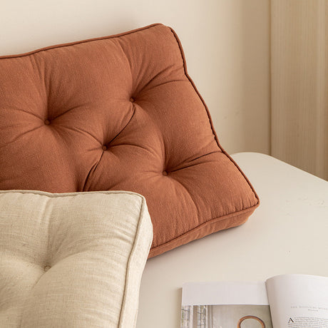 Soft And Thick Seat Cushion - Cotton Linen Blend Chair Pad with Ties for Chairs