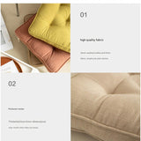 Soft And Thick Seat Cushion - Cotton Linen Blend Chair Pad with Ties for Chairs