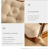 Soft And Thick Seat Cushion - Cotton Linen Blend Chair Pad with Ties for Chairs