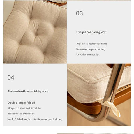 Soft And Thick Seat Cushion - Cotton Linen Blend Chair Pad with Ties for Chairs