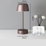 Coffee Modern Minimalist LED Table Lamp - Rechargeable Touch Control Desk Light
