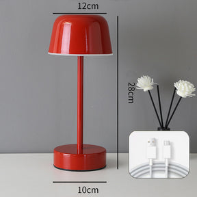 Red Modern Minimalist LED Table Lamp - Rechargeable Touch Control Desk Light
