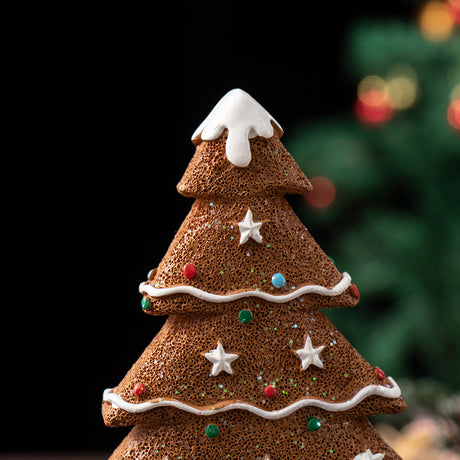 Charming Gingerbread Christmas Tree Figurine Set