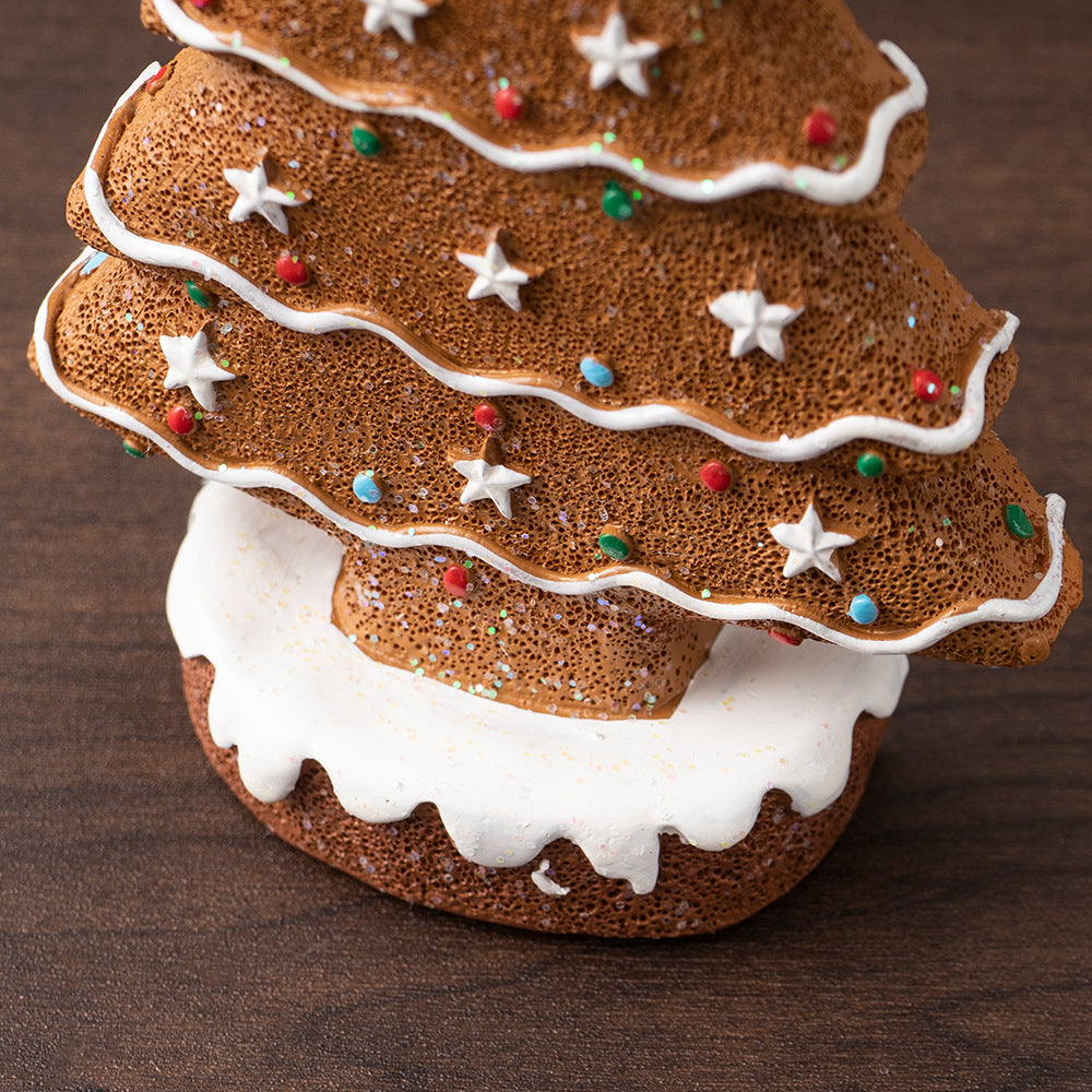 Charming Gingerbread Christmas Tree Figurine Set