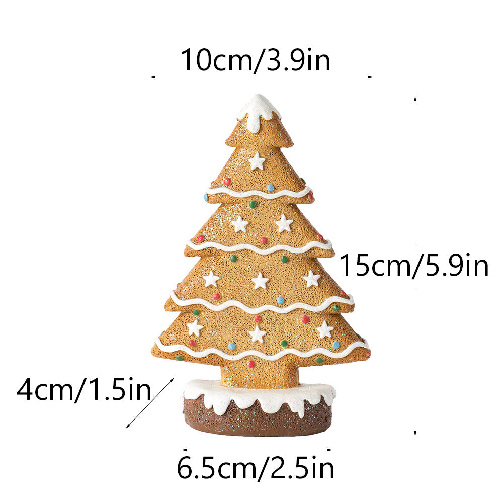 Charming Gingerbread Christmas Tree Figurine Set