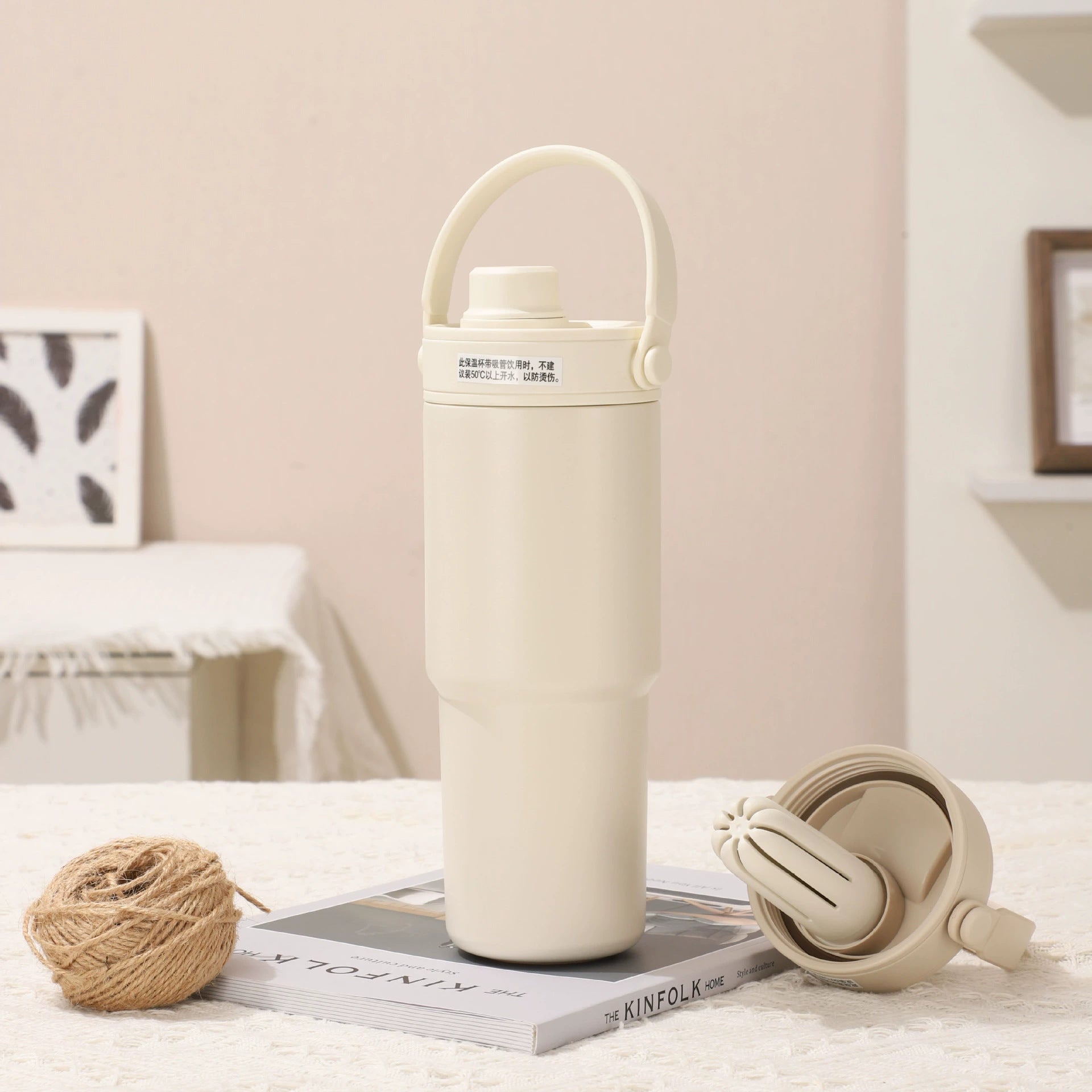 Ceramic-Lined Insulated Tumbler with Handle