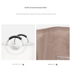 Grey and White Large 90L Freestanding Laundry Hamper - Collapsible Clothes Basket with Aluminum Soft-Grip Handles