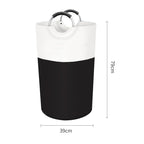 Black and White Large 90L Freestanding Laundry Hamper - Collapsible Clothes Basket with Aluminum Soft-Grip Handles