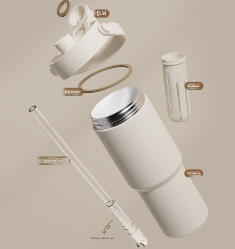 Ceramic-Lined 30oz Insulated Tumbler with Handle