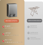 Retractable Stainless Steel Clothesline - 4.2m