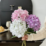 5-Piece Light Blue Premium Lifelike Hydrangea Artificial Flowers- 60cm Long Stem Faux Floral Bouquet for Home, Wedding & Vase Decor