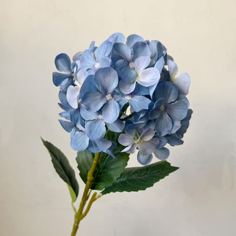 5-Piece Dark Blue Premium Lifelike Hydrangea Artificial Flowers- 60cm Long Stem Faux Floral Bouquet for Home, Wedding & Vase Decor