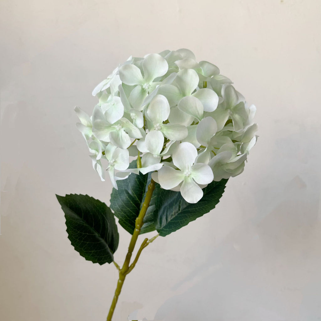 5-Piece Green Premium Lifelike Hydrangea Artificial Flowers- 60cm Long Stem Faux Floral Bouquet for Home, Wedding & Vase Decor