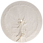 Elegant White Knit Christmas Tree Skirt