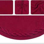 Elegant White Knit Christmas Tree Skirt