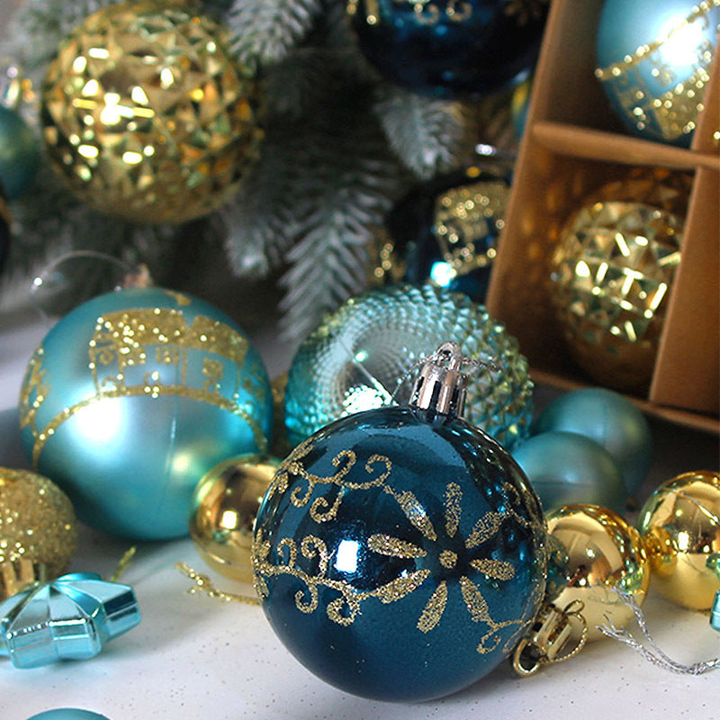 Elegant 44-Piece Christmas Baubles Set in Box