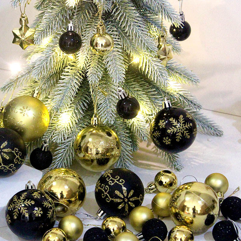 Elegant Gold and Pink Christmas Baubles Set
