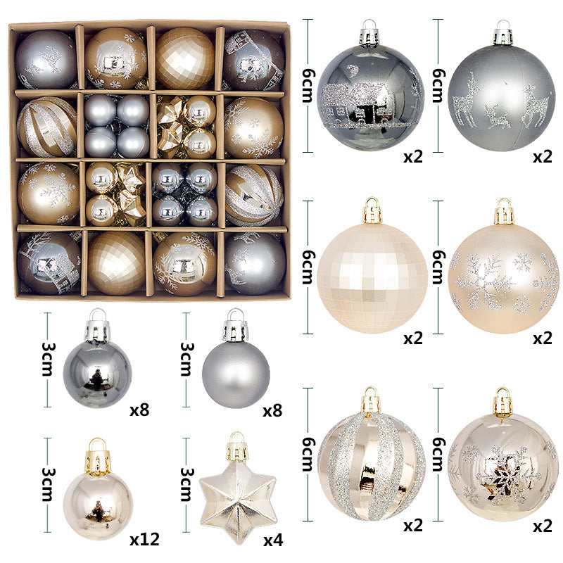 Elegant Grey and Gold Christmas Baubles Set