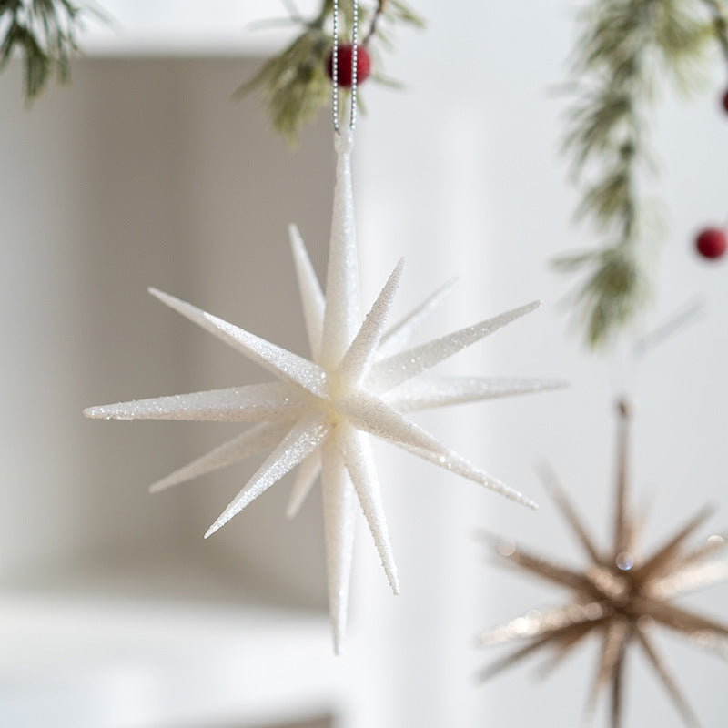 Champagne Starburst Hanging Christmas Ornament