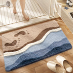 Premium Bath Mat with 8X Water Absorption & Non-Slip Base, Ultra Absorbent Microfiber