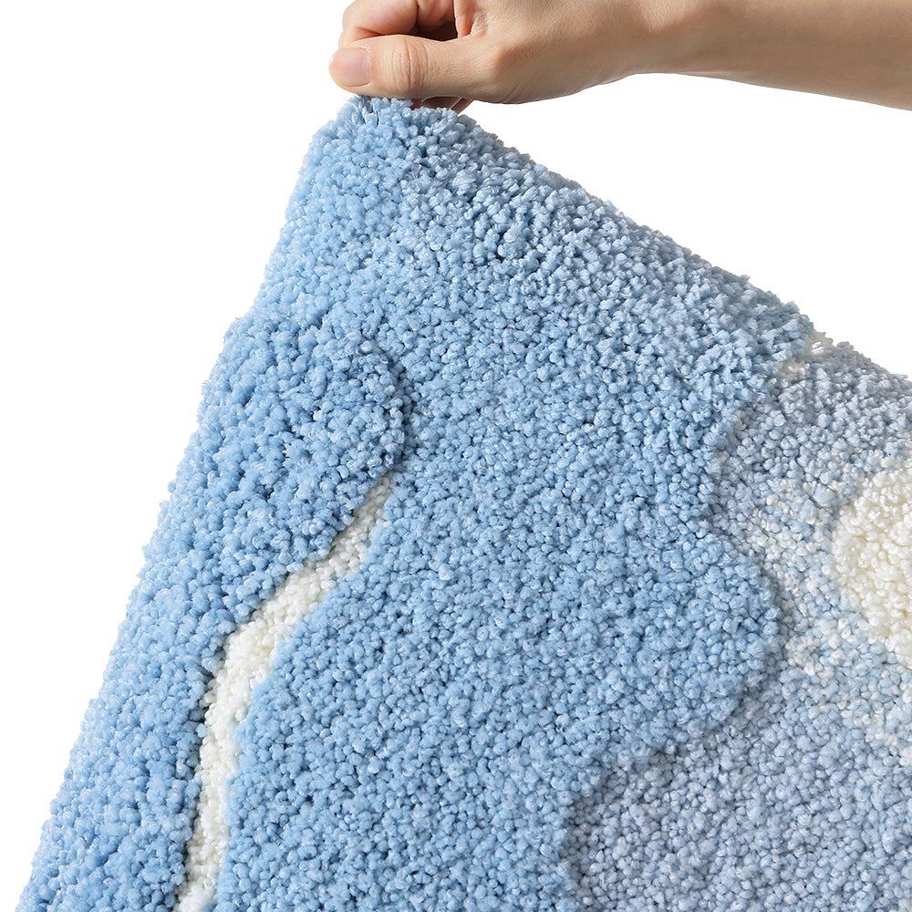 Premium Bath Mat with 8X Water Absorption & Non-Slip Base, Ultra Absorbent Microfiber
