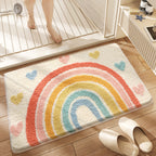 Premium Bath Mat with 8X Water Absorption & Non-Slip Base, Ultra Absorbent Microfiber