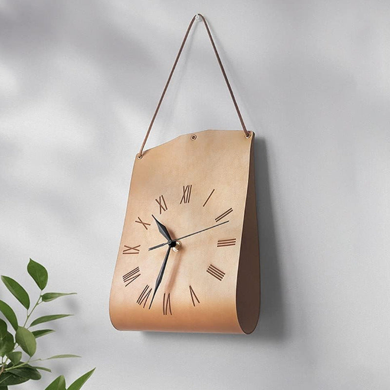 Retro Leather Handbag Style Wall Clock - Various Colours