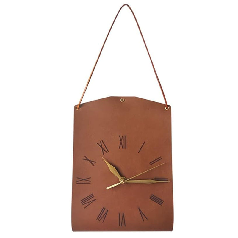 Retro Leather Handbag Style Wall Clock - Various Colours