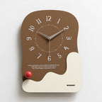 Abstract Wavy Design & Ceramic Accent Wall Clock - Various Colours