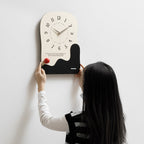 Abstract Wavy Design & Ceramic Accent Wall Clock - Various Colours