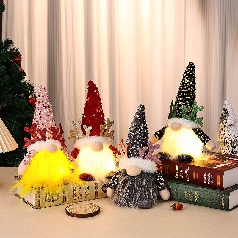 Illuminated Plush Christmas Gnome Decoration