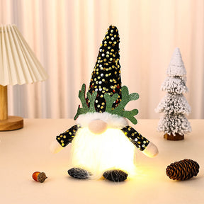 Illuminated Plush Christmas Gnome Decoration