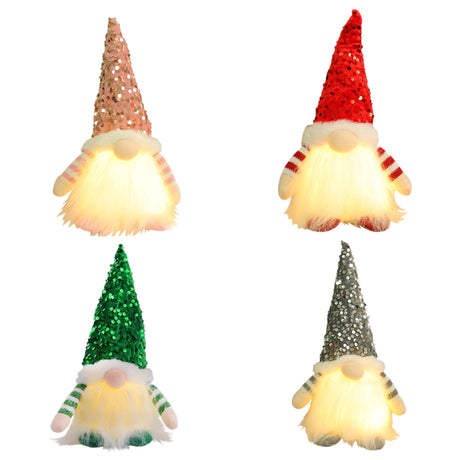 Light-Up Christmas Gnome Decoration Set - 2 Pcs
